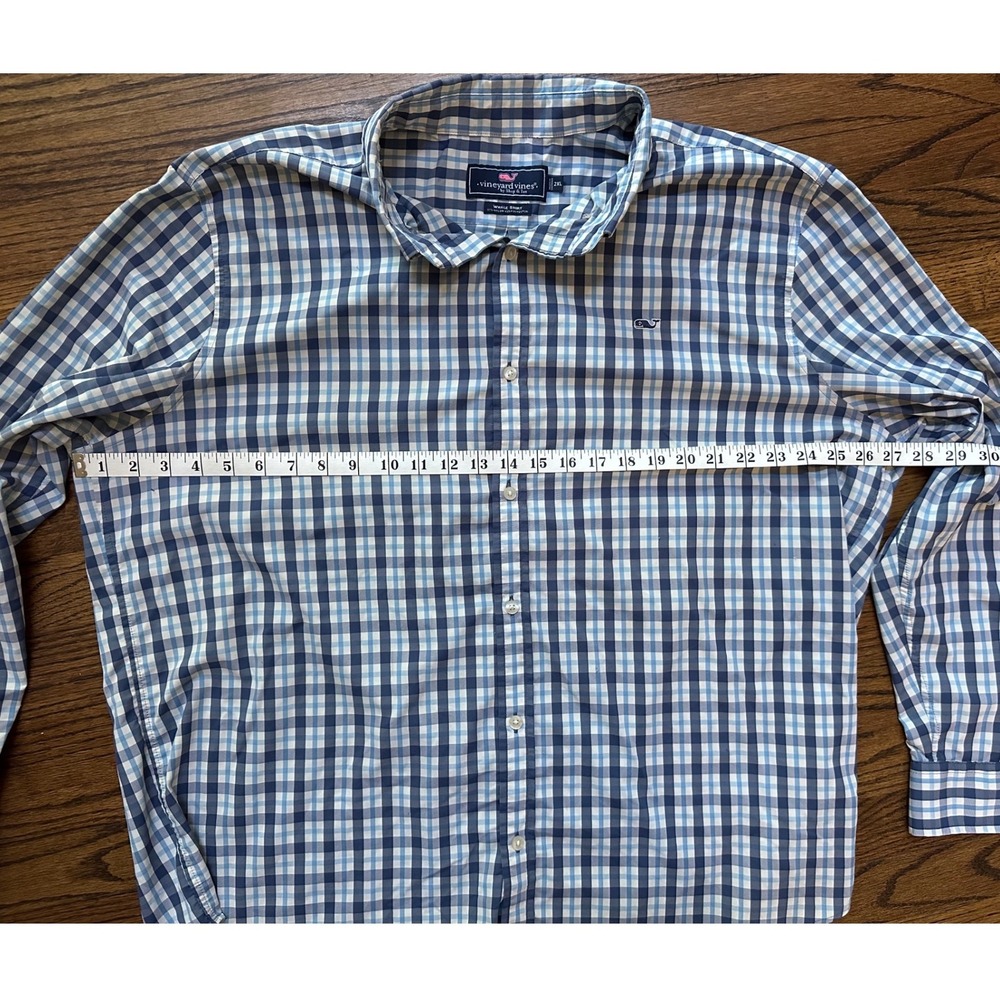 Vineyard Vines Men's Blue Plaid Whale Shirt Size 2XL - Picture 6 of 6